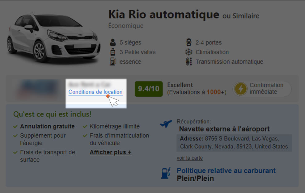 Conditions de location