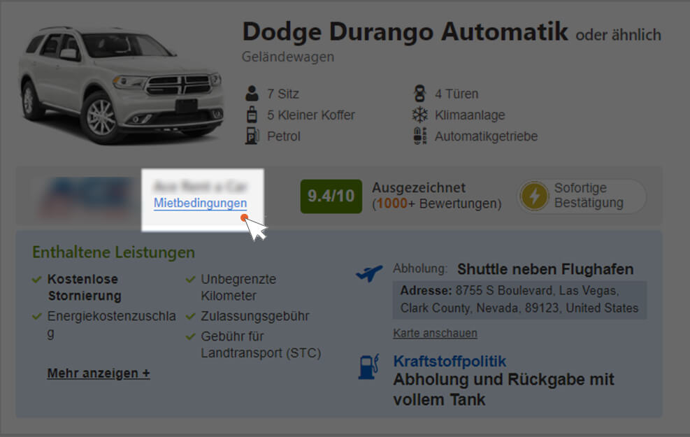 Mietbedingungen